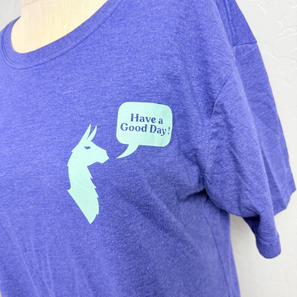 Cotopaxi Women L Purple Have a Good Day Llama Graphic T-Shirt Short Sleeve - Picture 3 of 7